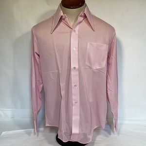 Vintage 70s Grants mens wear long sleeve sheer button down shirt size 16